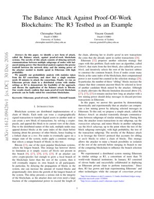 PDF Document Cover - The Balance Attack: A Novel Threat to Proof-of-Work Blockchain Consensus